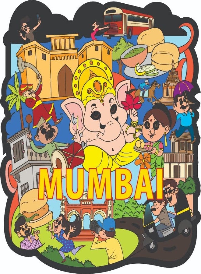 Skywalk India Souvenir Wooden Fridge Magnet-Mumbai,Perfect Souvenir for Gifting